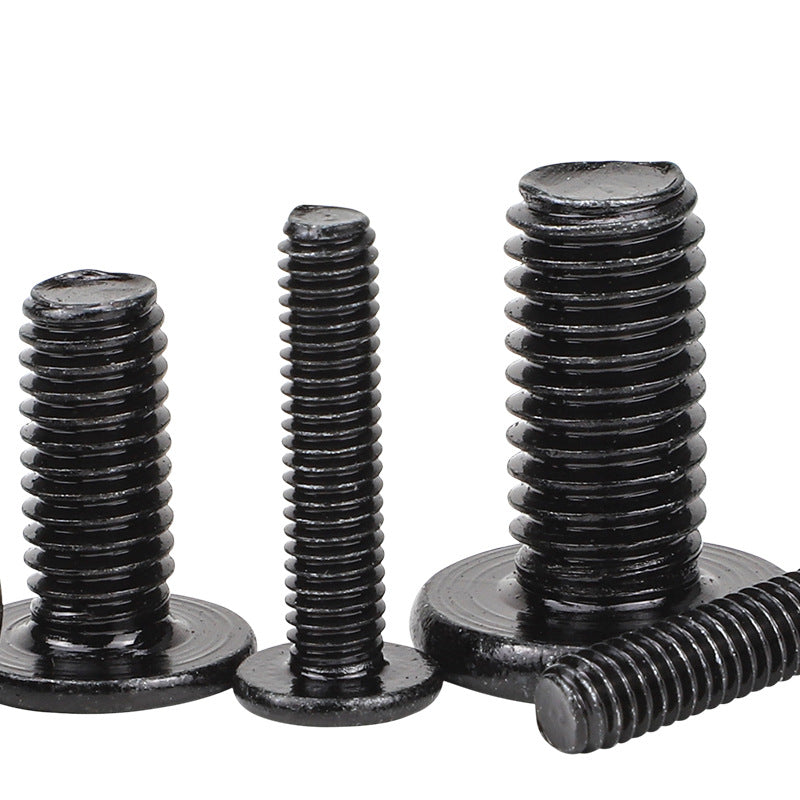 M2 M3 M4 M5 M6 Carbon Steel Black Large Thin Flat Head Screws - Phillips Flat Head Machine Screws for Furniture and DIY Hardware