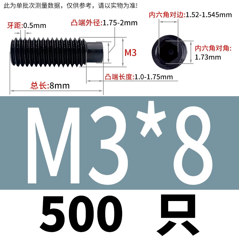 GB79/DIN915 M2.5-M16 Convex End Screw 12.9 Grade Hex Socket Cylindrical Headless Industrial Set Screw