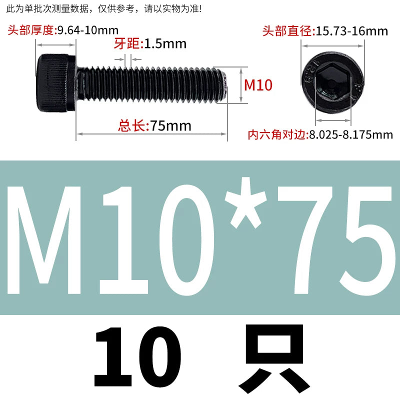 DIN912  M1.4-M16 Grade 12.9 Cup Head Hexagon Screw Full Thread Cylindrical Knurled Head Metric Screw