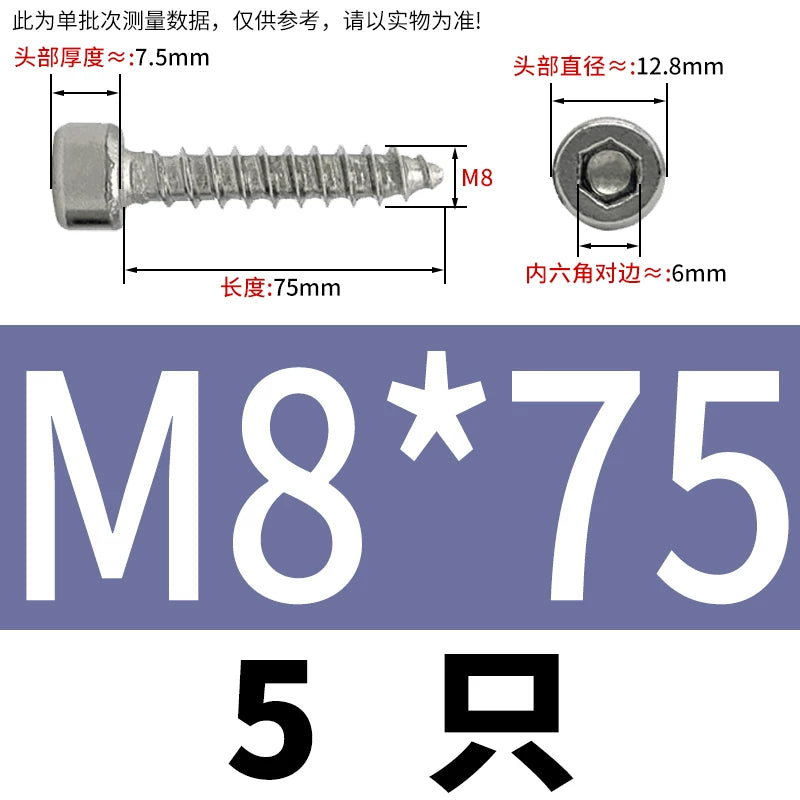 ST2-ST6.3 Socket Head Cap Self-Tapping Screws | 304 Stainless Steel for DIY & Industrial Use
