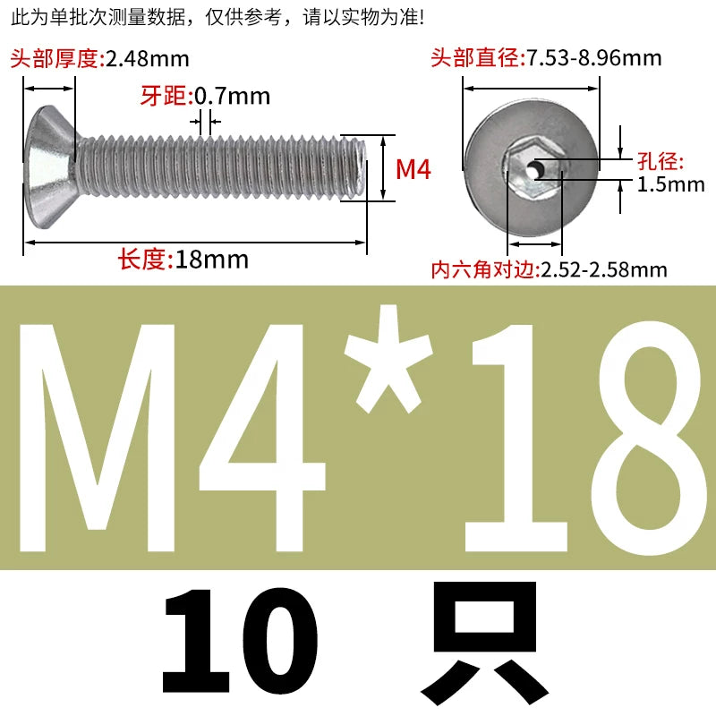 M2-M16 304/316 Stainless Steel Screw Countersunk Hex Hollow Exhaust Vacuum Through-Hole Bolt