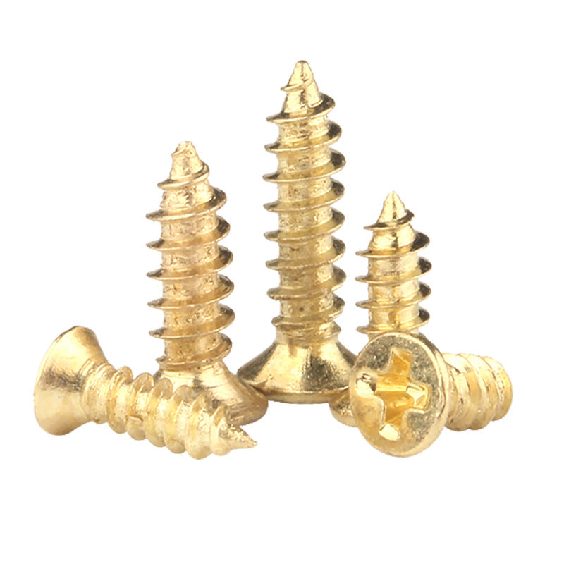 M1.7 M2 M3 M3.5 M4 KA Carbon Steel Gold Plated Self-Tapping Screws Cross Countersunk Wood Screws