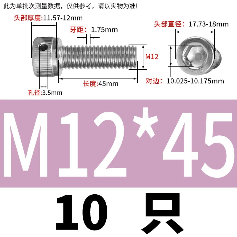 DIN912 Stainless Steel Lead Seal Screw Hex Head Side Hole Anti-Dislodge Fastener