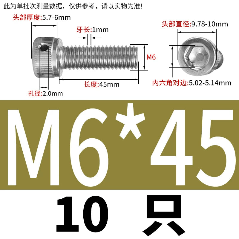 DIN912 Stainless Steel Lead Seal Screw Hex Head Side Hole Anti-Dislodge Fastener