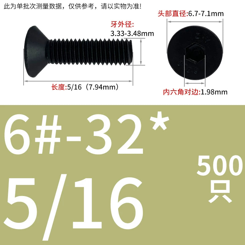 #2 #6 1/2 UNC/UNF/BSW Grade 10.9 Screw Imperial Countersunk Flat Cup Hexagon Precision Screw