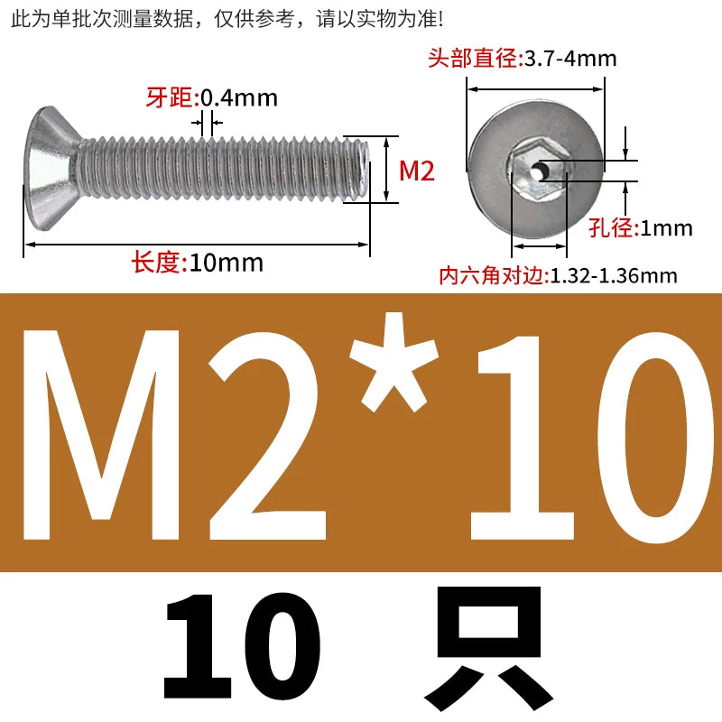 M2-M16 304/316 Stainless Steel Screw Countersunk Hex Hollow Exhaust Vacuum Through-Hole Bolt
