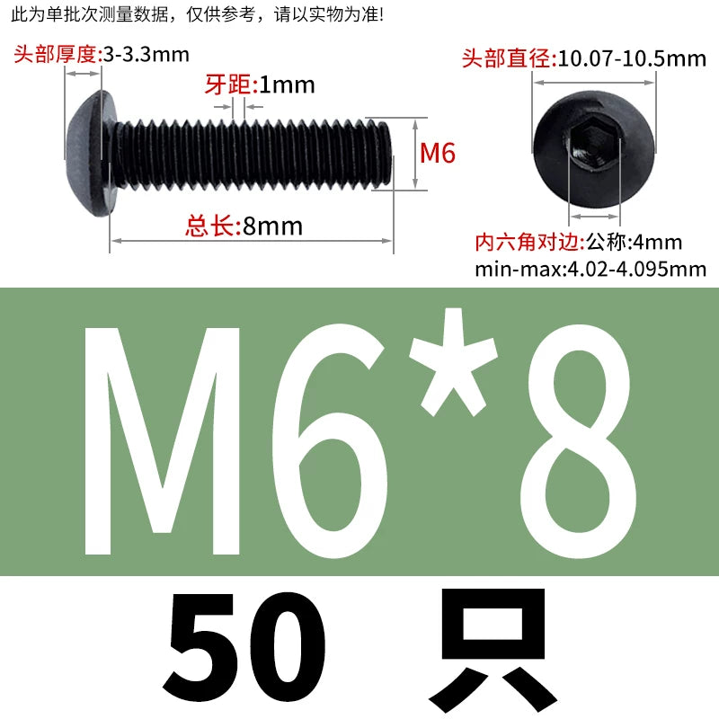 ISO7380 304 Black/12.9 Grade Screw  M3-M12 Hex Socket Round Head Button Head Fastener