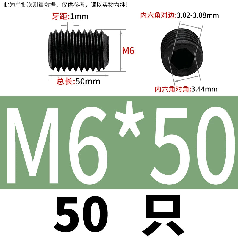 DIN913/GB77 12.9 Grade Set Screw Hex Socket Headless Flat End Fastener M2.5-M16
