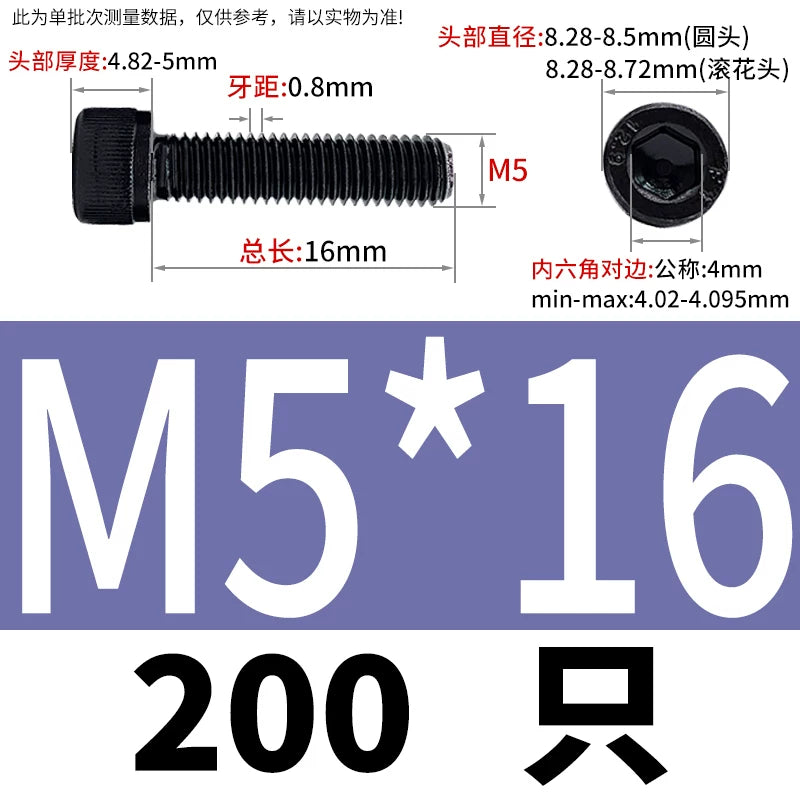 DIN912  M1.4-M16 Grade 12.9 Cup Head Hexagon Screw Full Thread Cylindrical Knurled Head Metric Screw