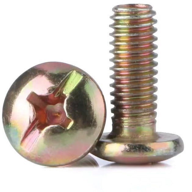 M5/M6/M8 Color zinc cross large flat head screw mushroom head machine tooth screw round head umbrella head bolt screw for Construction & Furniture Assembly