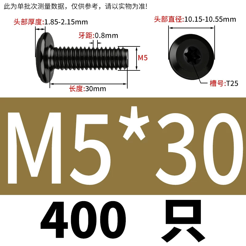 Black Torx Flat Head Furniture Screws & Sleeved Nut Set | 304 Stainless Steel | M3 M4 M5 M6 M8