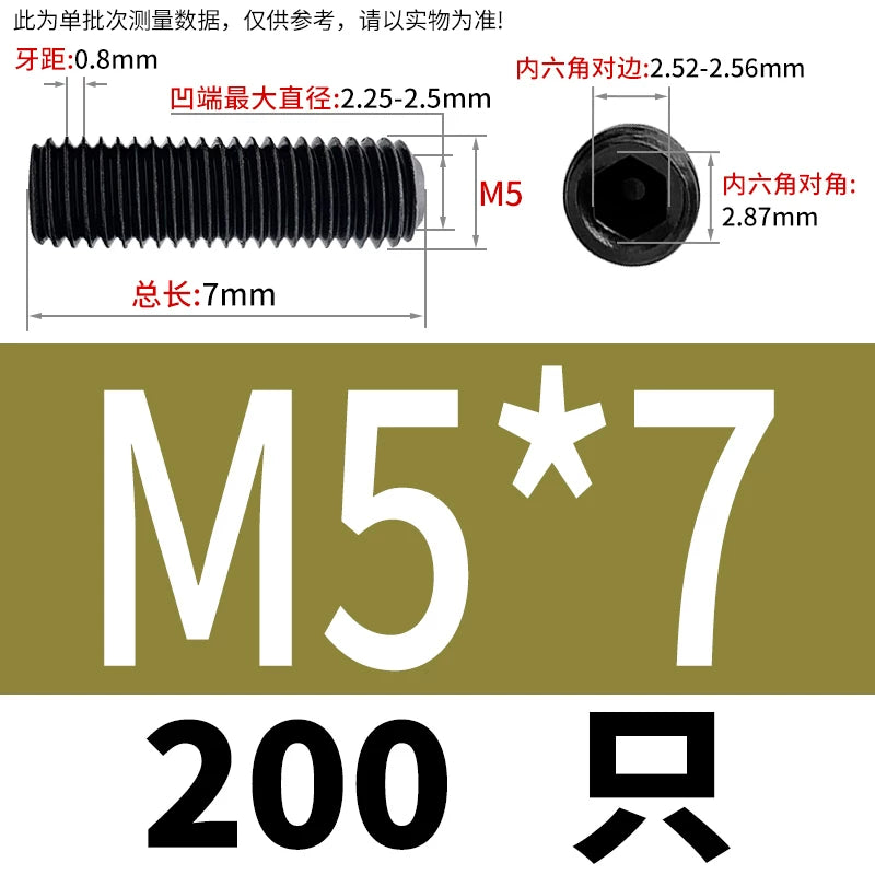 DIN916/GB80 M1.6-M24 Concave End Screw | 12.9 Grade Hex Socket Headless Industrial Set Screw