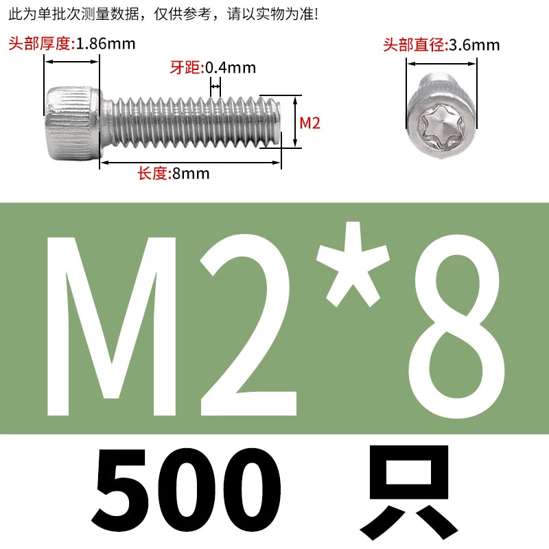 M2 & M3 Black 304 Stainless Steel Torx Socket Head Cap Screws | Knurled ISO 14580