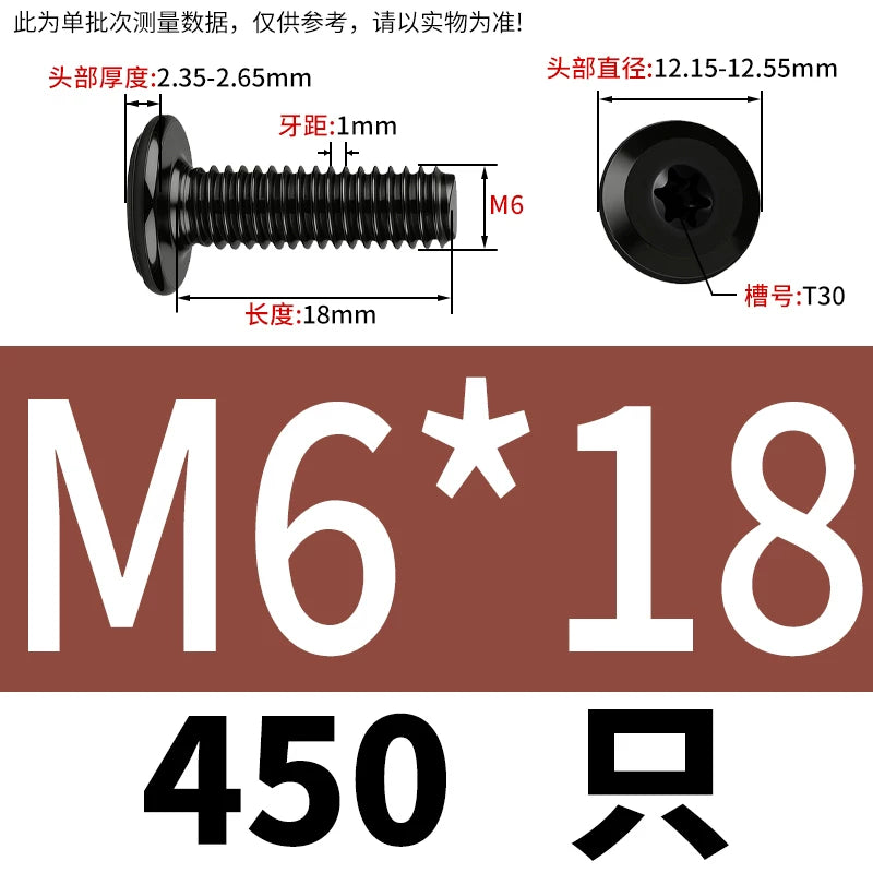 Black Torx Flat Head Furniture Screws & Sleeved Nut Set | 304 Stainless Steel | M3 M4 M5 M6 M8