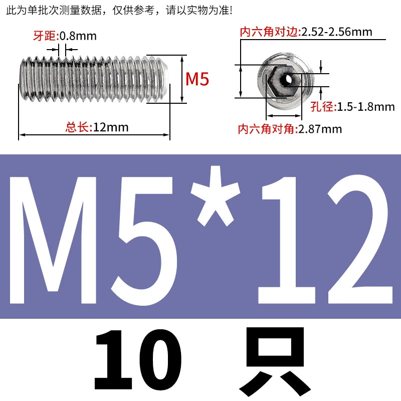 DIN913 Hex Socket Set Screw 304/316 Hollow Perforated Vacuum Exhaust Screw