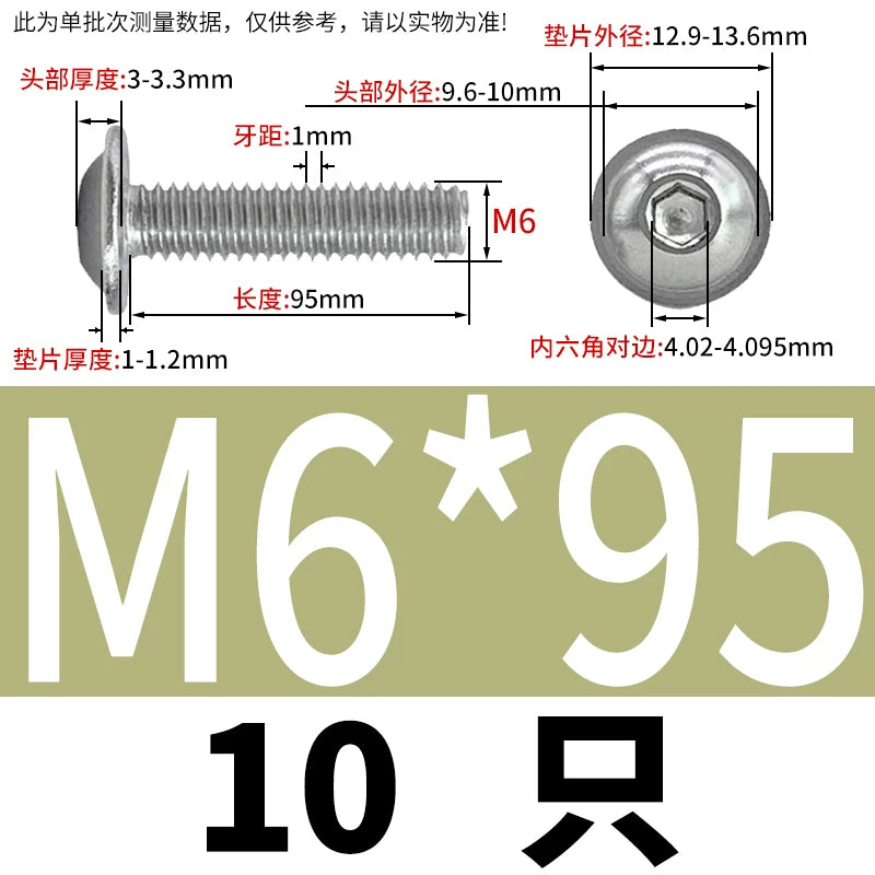 ISO7380.2  M2-M10 Hex Socket Screw 304/316 Stainless Steel Pan Head Flanged Padded Screw