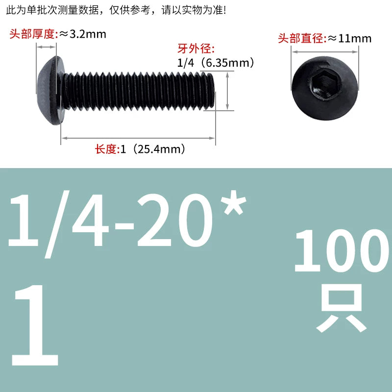 10.9 Grade UNC/UNF/BSW Screw Round Mushroom Cup Head Hex Machine Screw