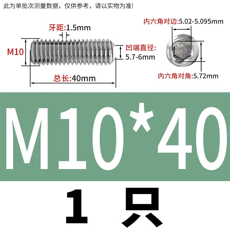 DIN916 M3-M10  316 Stainless Steel Concave End Set Screw Hex Socket Headless Fastener