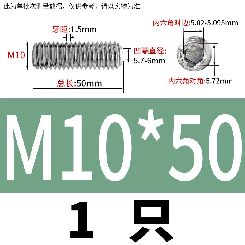 DIN916 M3-M10  316 Stainless Steel Concave End Set Screw Hex Socket Headless Fastener