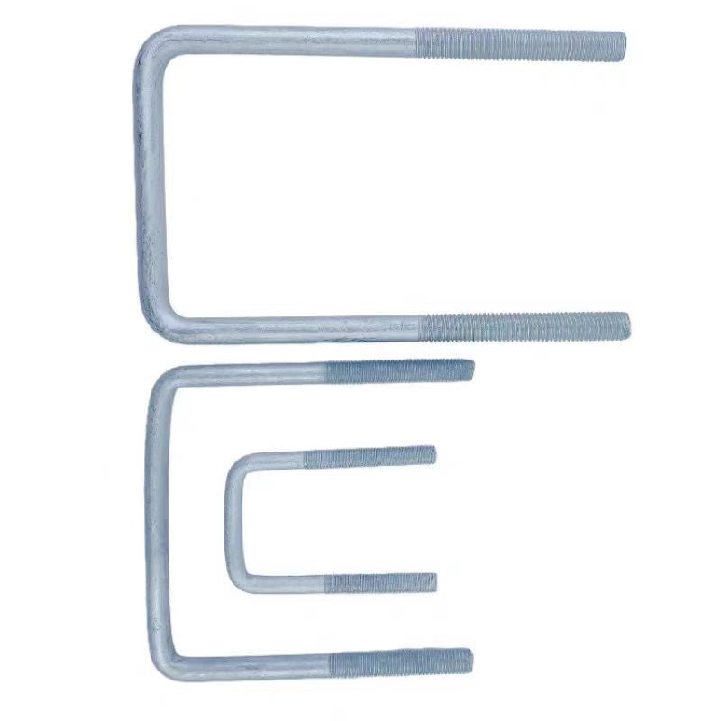 M6/M8/M10 Galvanized U-bolt Square card Right angle screw Bolt U-shaped square card pipe card fixed buckle pipe clamp  for Secure Tube Fixing & Installation