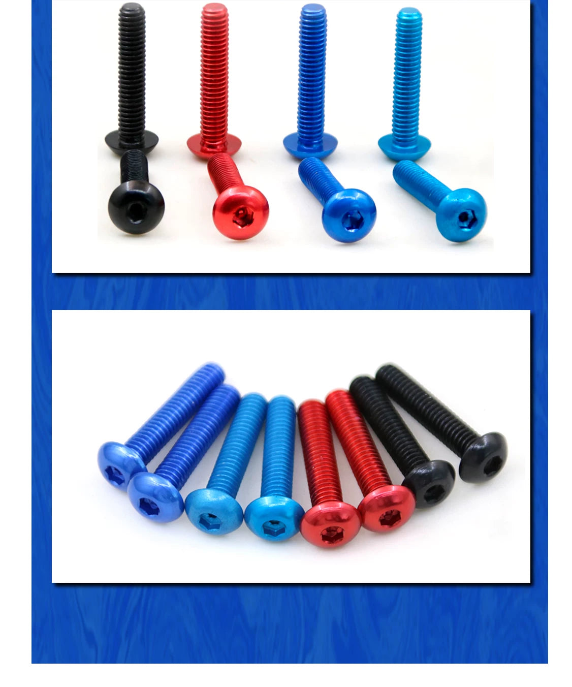 7075 Aerospace Aluminum Button Head Hex Socket Screws | Anodized Colored | Frame Upgrade Fasteners M2-M6