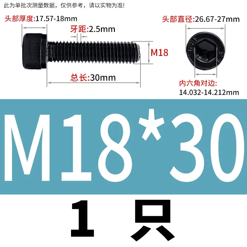 DIN912  M18-M27 Grade 12.9 Machine Screw M18-M27 Knurled Cup Head Hex Socket Full Thread Alloy Steel Fastener
