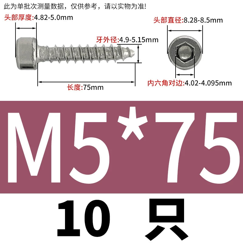 ST2-ST6.3 Socket Head Cap Self-Tapping Screws | 304 Stainless Steel for DIY & Industrial Use