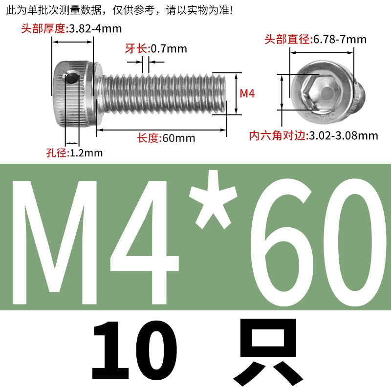 DIN912 Stainless Steel Lead Seal Screw Hex Head Side Hole Anti-Dislodge Fastener