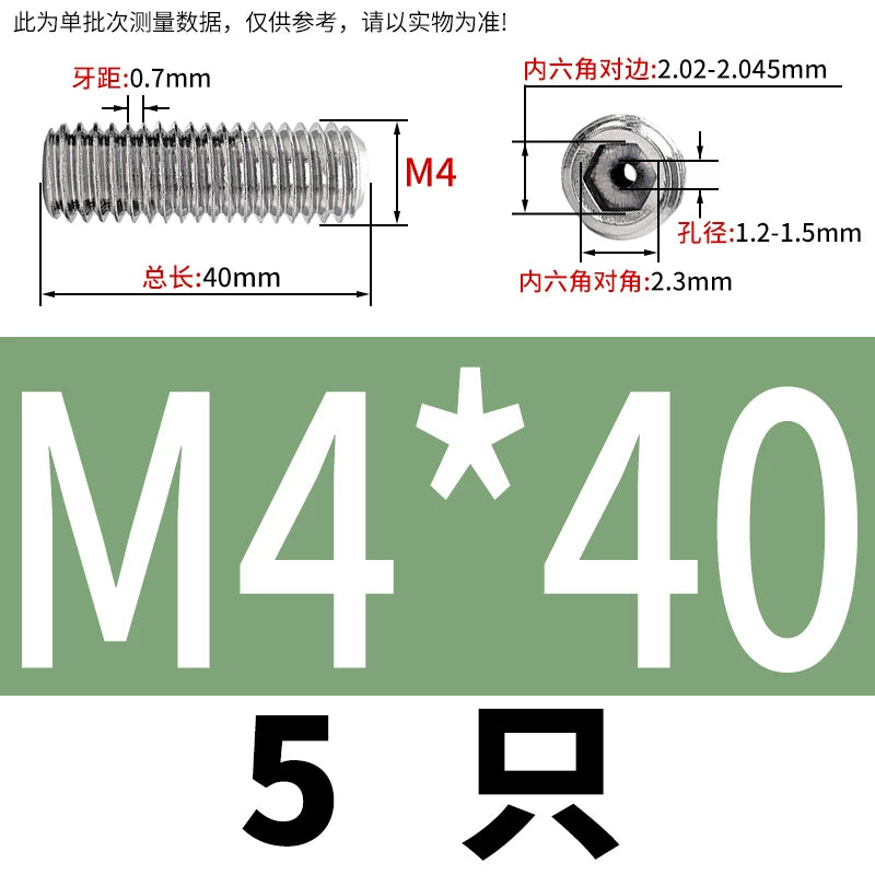 DIN913 Hex Socket Set Screw 304/316 Hollow Perforated Vacuum Exhaust Screw
