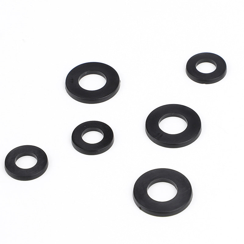 M2-M8 Black Plastic Nylon Insulating Flat Gaskets Round Rubber Gaskets for Screws