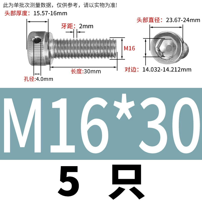DIN912 Stainless Steel Lead Seal Screw Hex Head Side Hole Anti-Dislodge Fastener