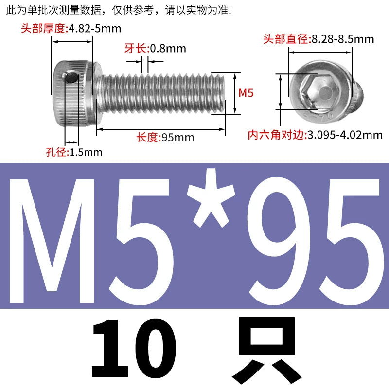 DIN912 Stainless Steel Lead Seal Screw Hex Head Side Hole Anti-Dislodge Fastener