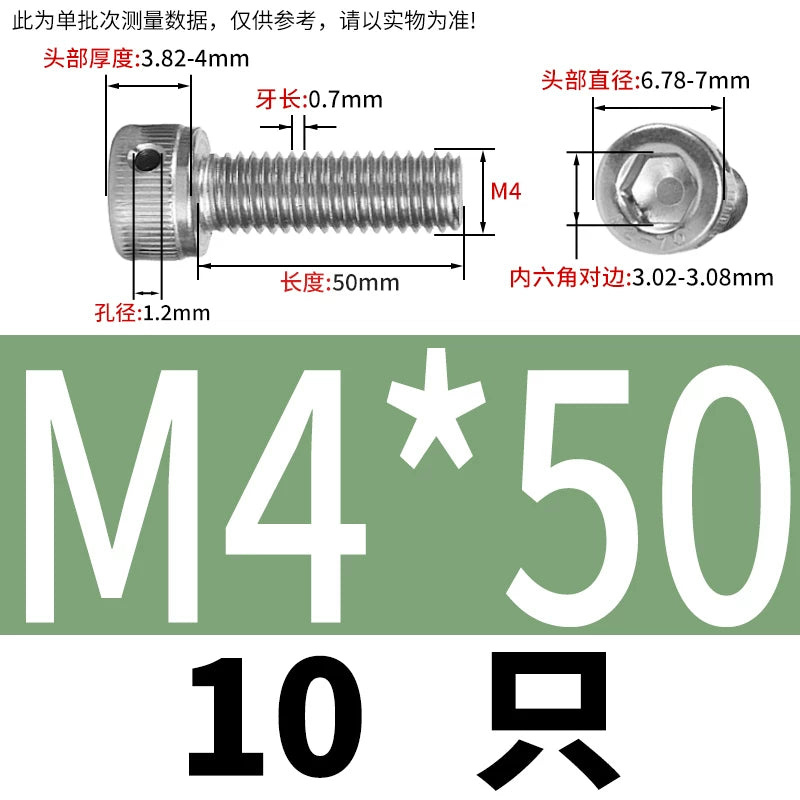 DIN912 Stainless Steel Lead Seal Screw Hex Head Side Hole Anti-Dislodge Fastener