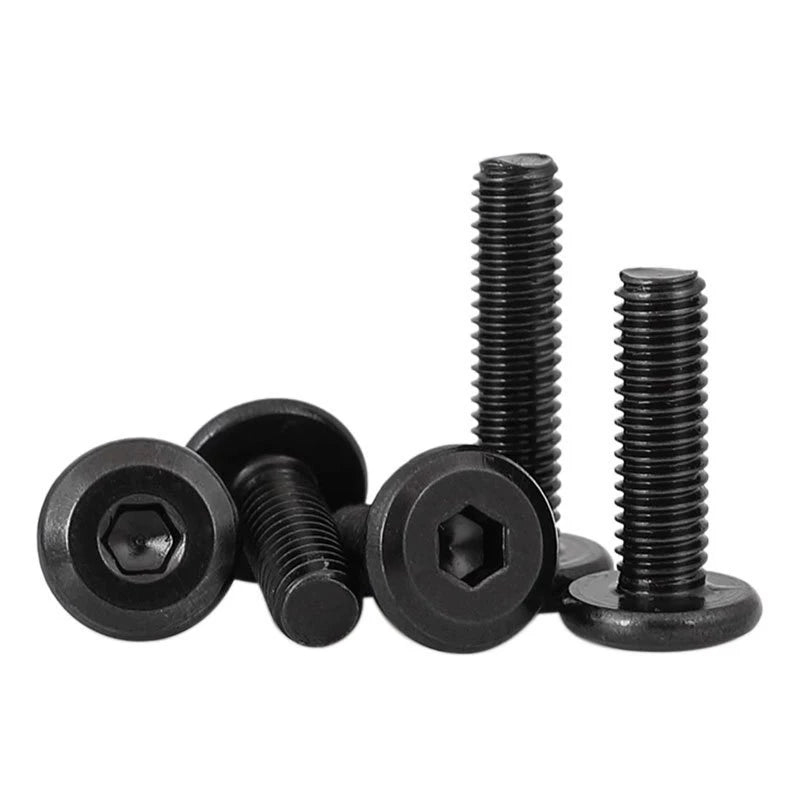 M2-M12 Black 304 Stainless Steel Hex Socket Screw Chamfered Large Flat Head Furniture Pair Lock Fastener