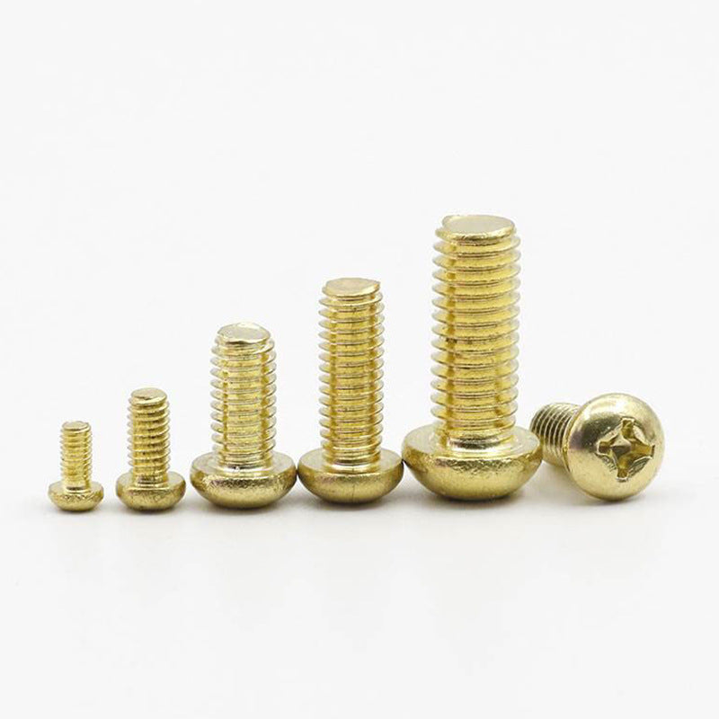 M2M2.5M3M4M5M6M8 Pure Copper Phillips Round Head Screws Phillips Groove Pan Head Screws Machine Thread Copper Screws  for Industrial & Household Use