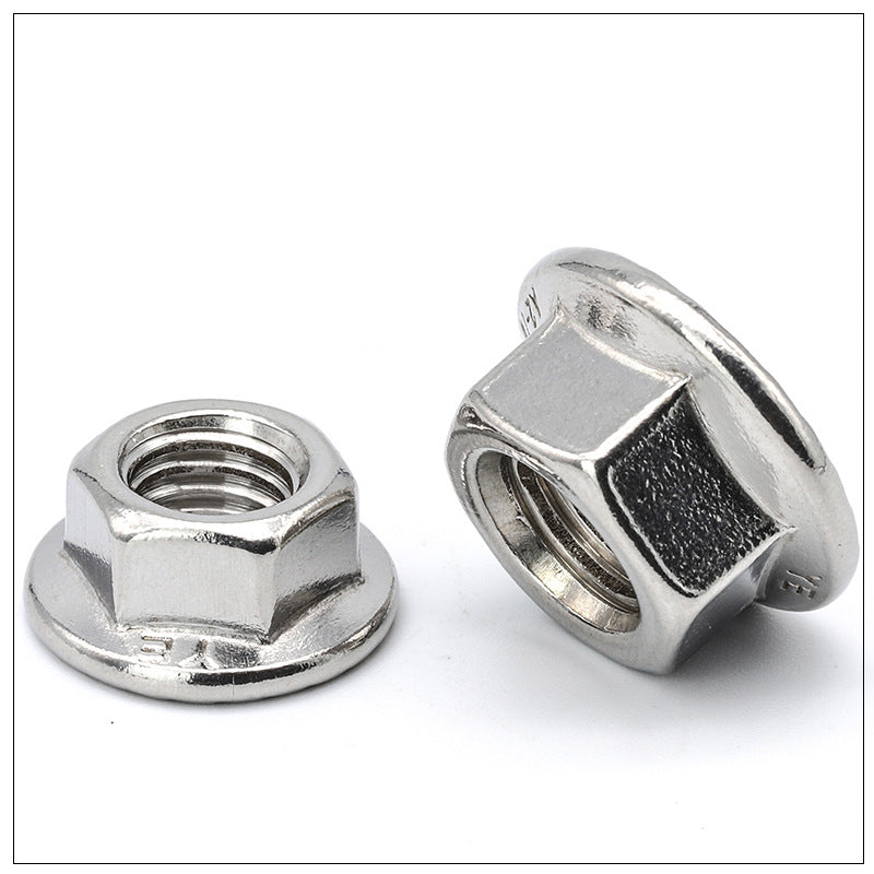 M4 M5 M6 304 Stainless Steel Galvanized Flange Nuts Hex Anti-Skid Flange Nuts with Washer for Industrial Machinery Furniture Assembly Automotive Repair DIY Hardware Fixing