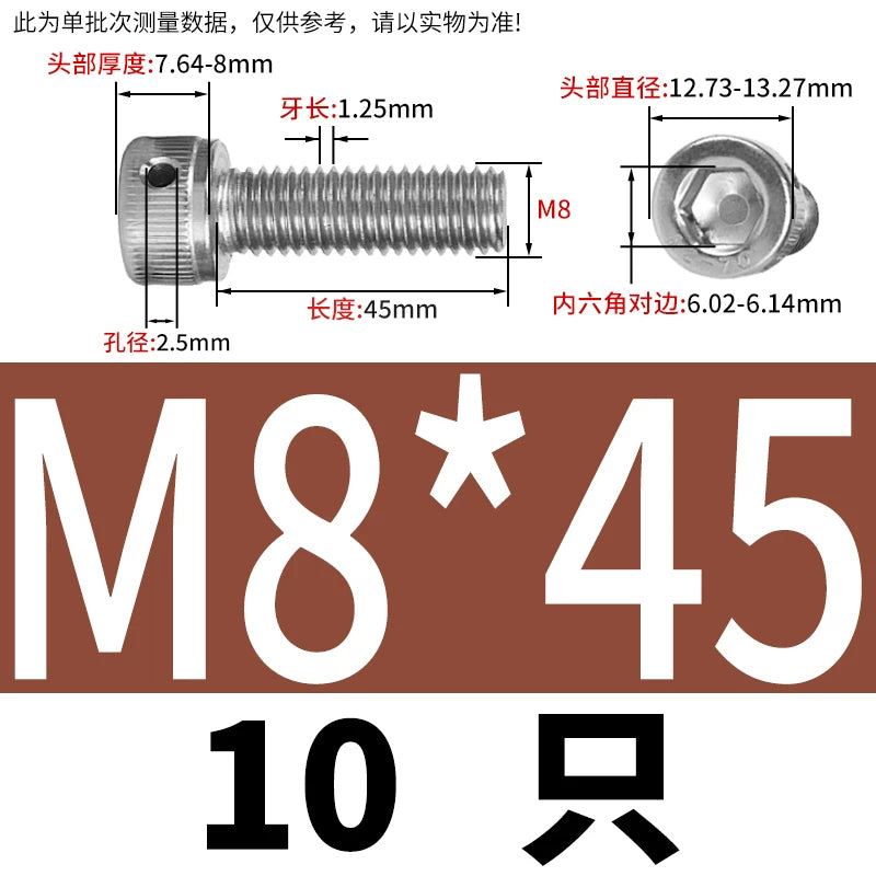 DIN912 Stainless Steel Lead Seal Screw Hex Head Side Hole Anti-Dislodge Fastener