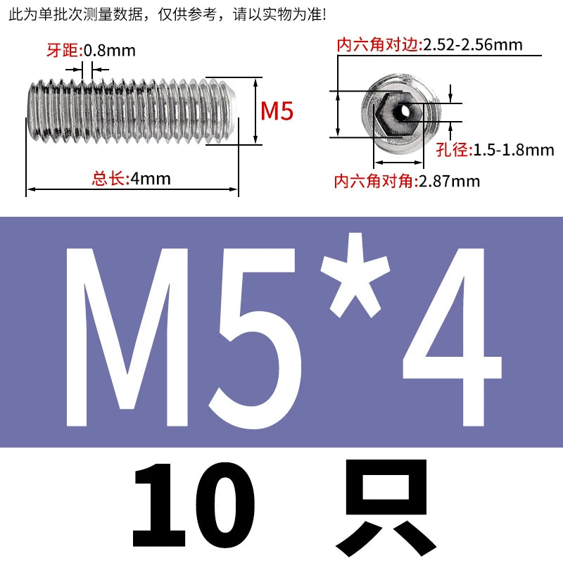 DIN913 Hex Socket Set Screw 304/316 Hollow Perforated Vacuum Exhaust Screw