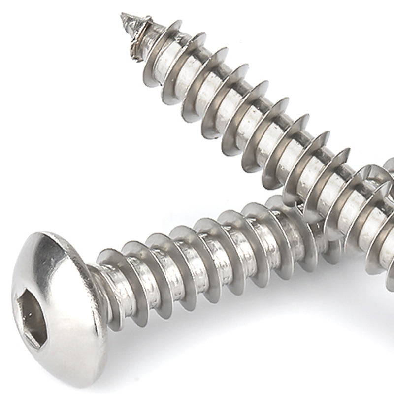 M3/M5 8.8 Grade High Strength Nickel Plated Hexagon Round Head Self-Tapping Screws Carbon Steel Pan Head Hexagon Self-Tapping Screws for Industrial & Furniture Fastening