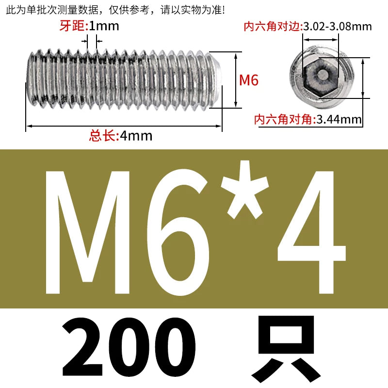 DIN913/GB77 M1.6-M20 Headless Set Screw 304 Stainless Steel Hex Socket Flat End Grub Screw