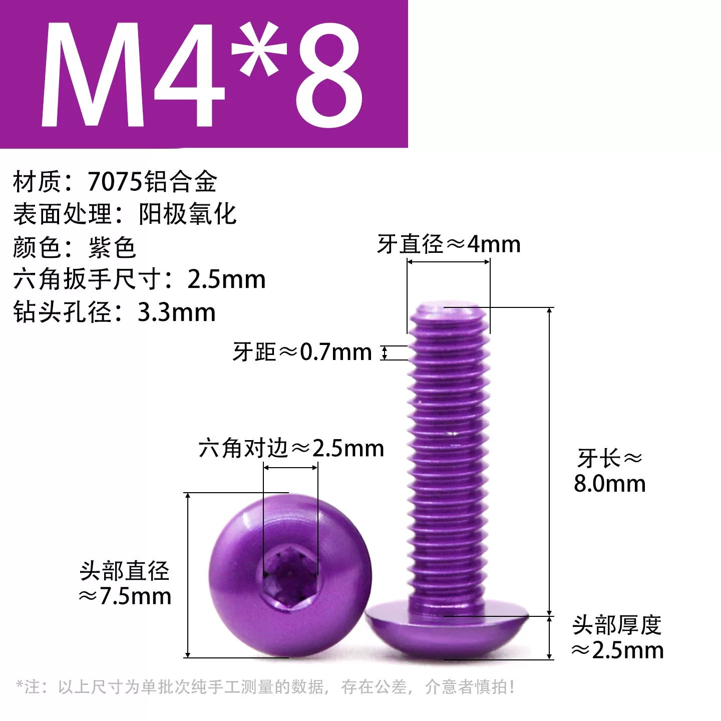 7075 Aerospace Aluminum Button Head Hex Socket Screws | Anodized Colored | Frame Upgrade Fasteners M2-M6