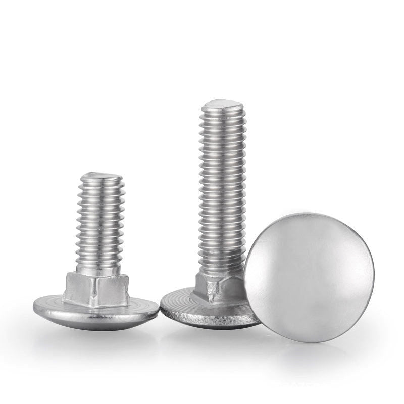 M5/M6/M8 Carbon Steel Galvanized Carriage Screws Carriage Bolts Half Round Head Square Neck Screws Shelf Bridge Screws for Furniture Assembly & Structural Support