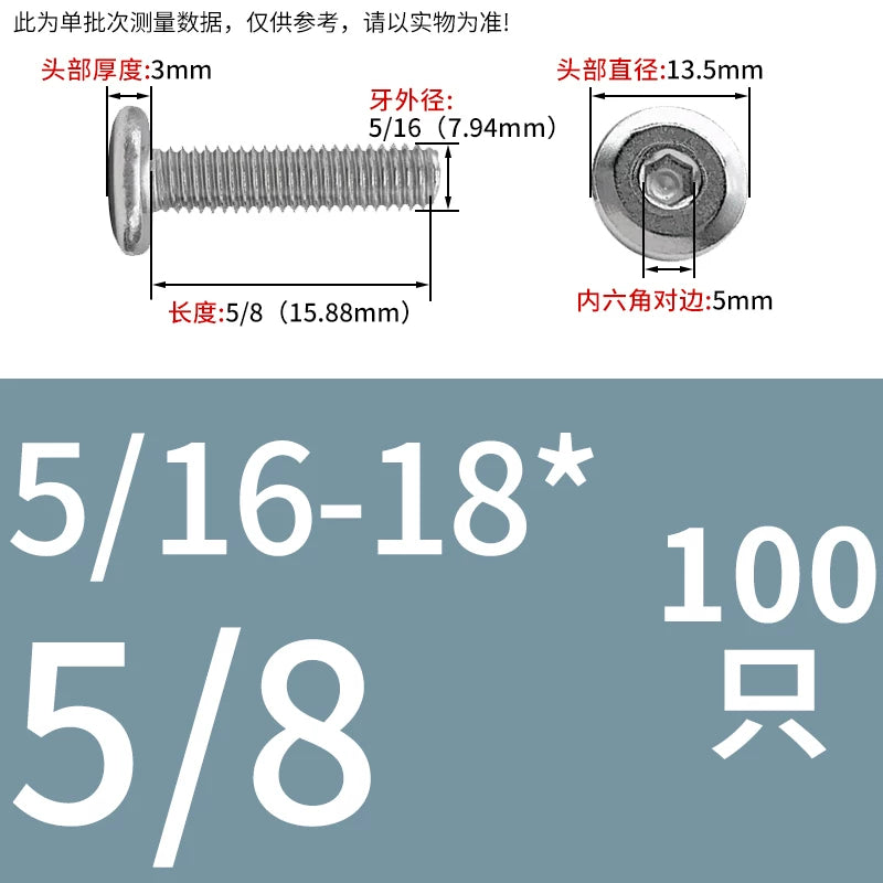 UNC 304 Stainless Steel Screw Nut Set US Imperial Hex Flat Head Chamfer Furniture Pair Lock Splint Fastener