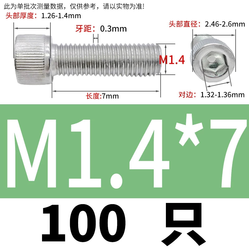 DIN912 M1.4 M2.5 M3.5-M6 304 Stainless Steel Screw Super Long Machine Screw Cup/Cylindrical Head Hexagon