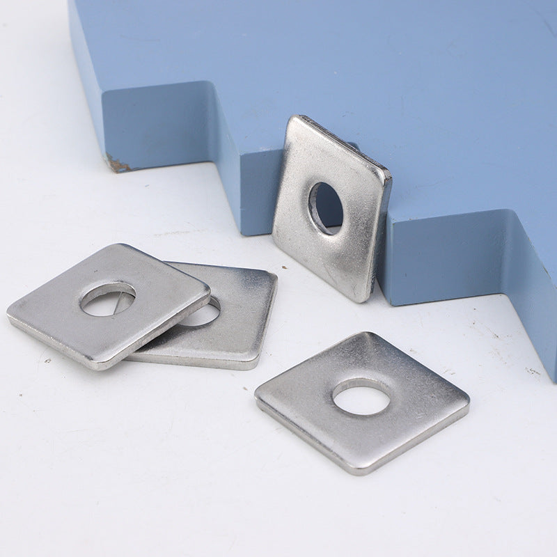 M3/M4/M6/M8/M12  201 Stainless Steel Square Washers - Enlarged Thickened Flat Square Gaskets for Industrial Machinery and Furniture