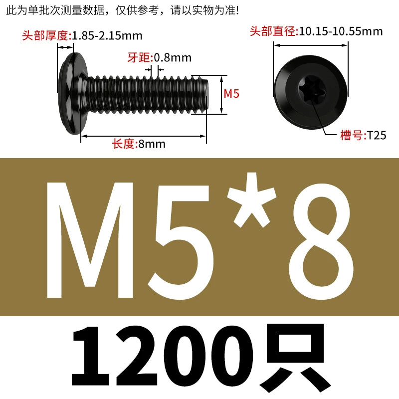 Black Torx Flat Head Furniture Screws & Sleeved Nut Set | 304 Stainless Steel | M3 M4 M5 M6 M8