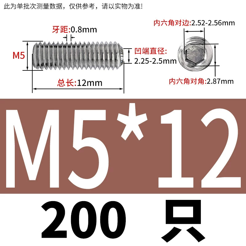 916K Headless Set Screw 304/316L Stainless Steel Hex Socket Knurled Concave End Threaded