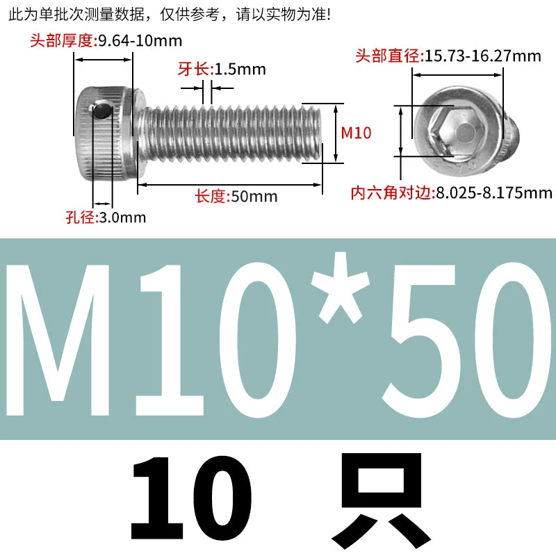 DIN912 Stainless Steel Lead Seal Screw Hex Head Side Hole Anti-Dislodge Fastener