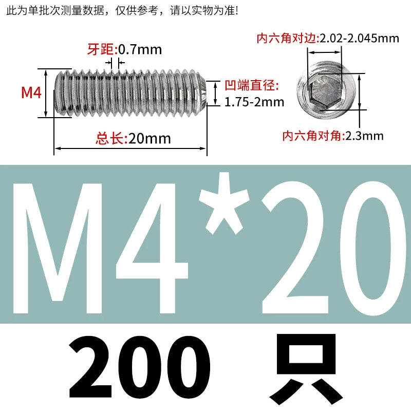 916K Headless Set Screw 304/316L Stainless Steel Hex Socket Knurled Concave End Threaded