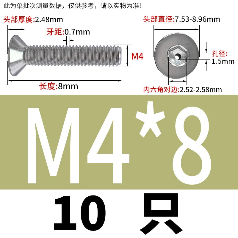 M2-M16 304/316 Stainless Steel Screw Countersunk Hex Hollow Exhaust Vacuum Through-Hole Bolt
